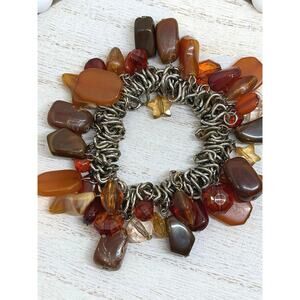 Boho Beaded Stretch Bracelet – Earthy Tones